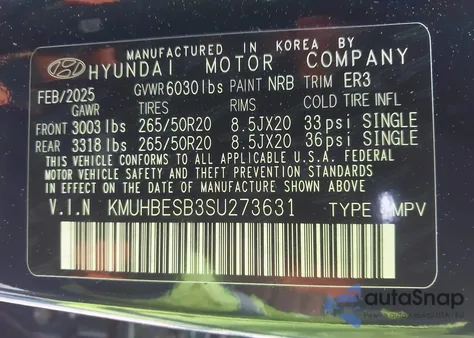 2025 Genesis Gv80 2.5T Advanced Awd from USA, damaged, VIN KMUHBESB3SU273631